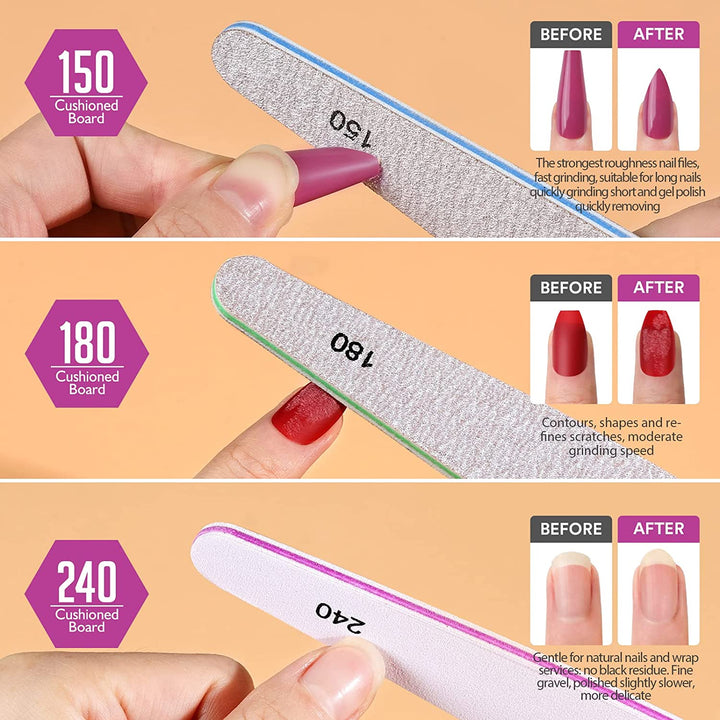 6 Pcs Nail File & Buffer Set for Natural Nails