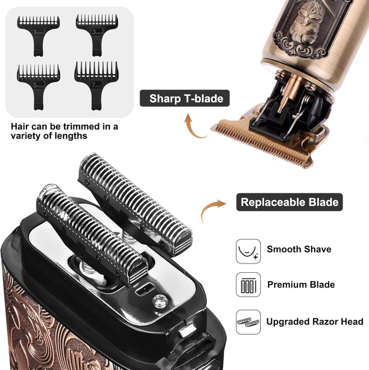 Foil Shavers Electric Razor for Men, Beard Trimmer Grooming Shaving Kit, Hair Trimmer, Cordless Head Shavers for Bald Men Barber Clippers, Birthday Gifts for Him