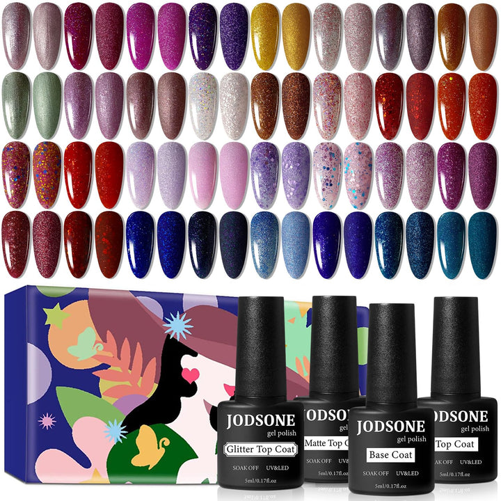 60 PCS Gel Nail Polish Kit with UV Light