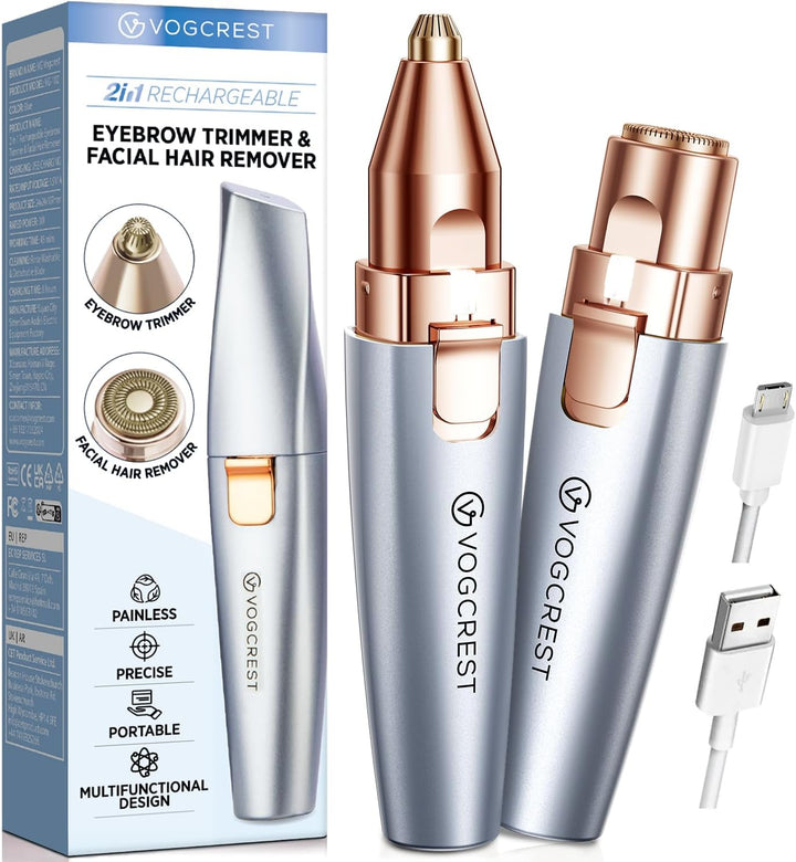 2-in-1 Eyebrow & Facial Trimmer - Rose Gold