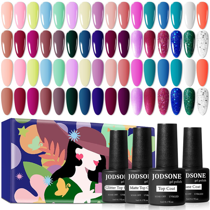 60 PCS Gel Nail Polish Kit with UV Light
