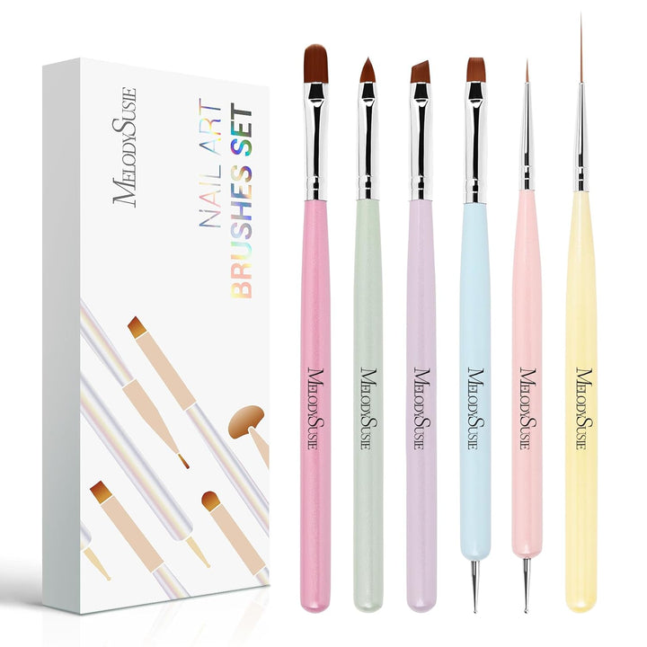 6Pcs Nail Art Brush Set for DIY & Salon