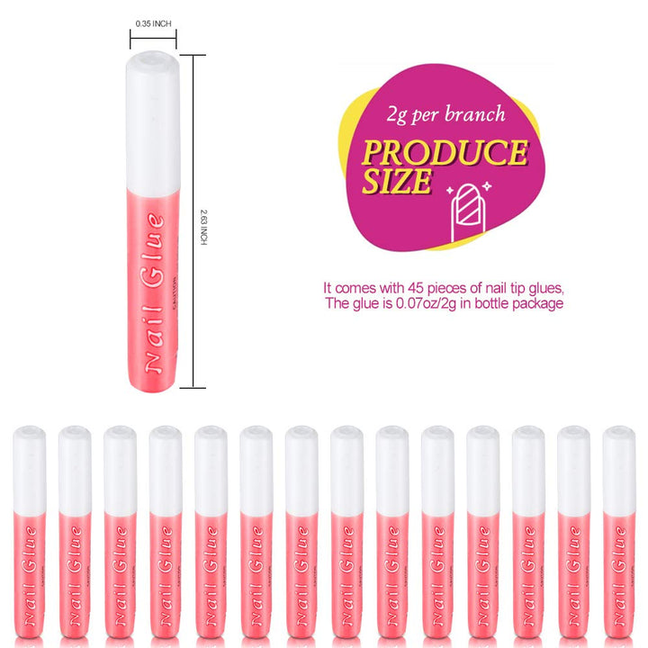 45 Pcs Nail Glue for Press Ons & Acrylics