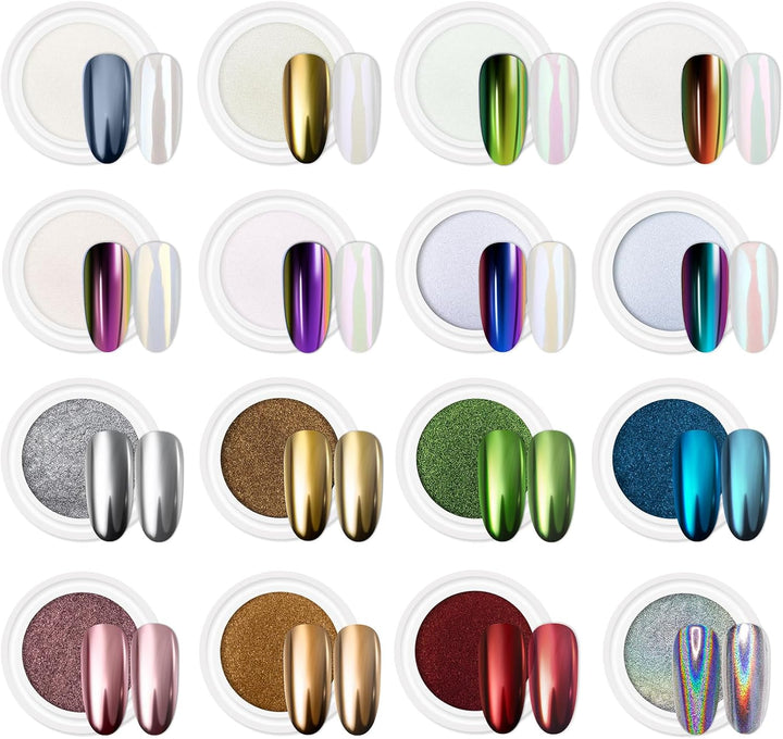 Pearl Chrome Nail Powder & Glitter Kit