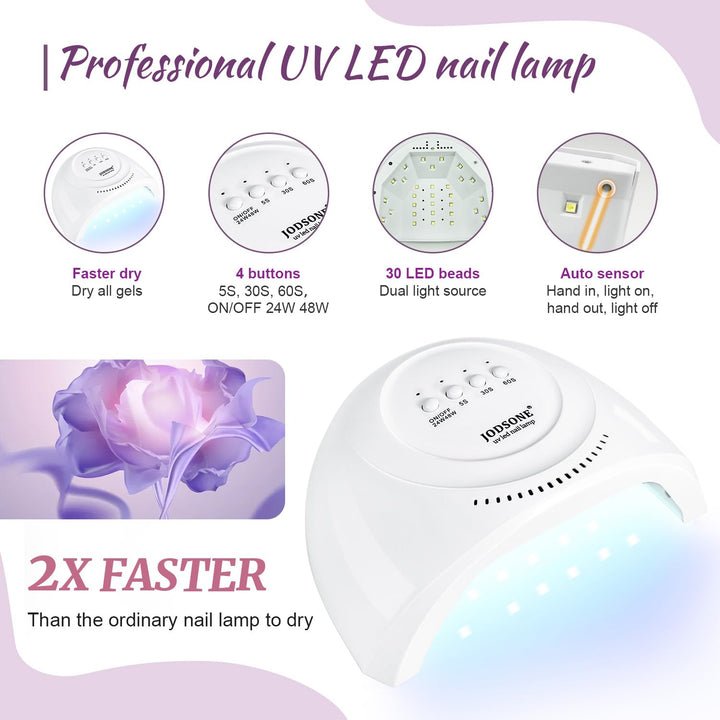 60 PCS Gel Nail Polish Kit with UV Light