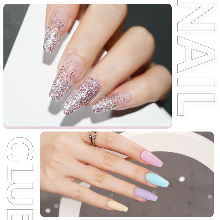 2Pcs 16ml Nail Glue & Base Coat Set