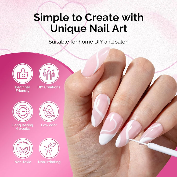8ML White Gel Nail Liner for Art & Tips