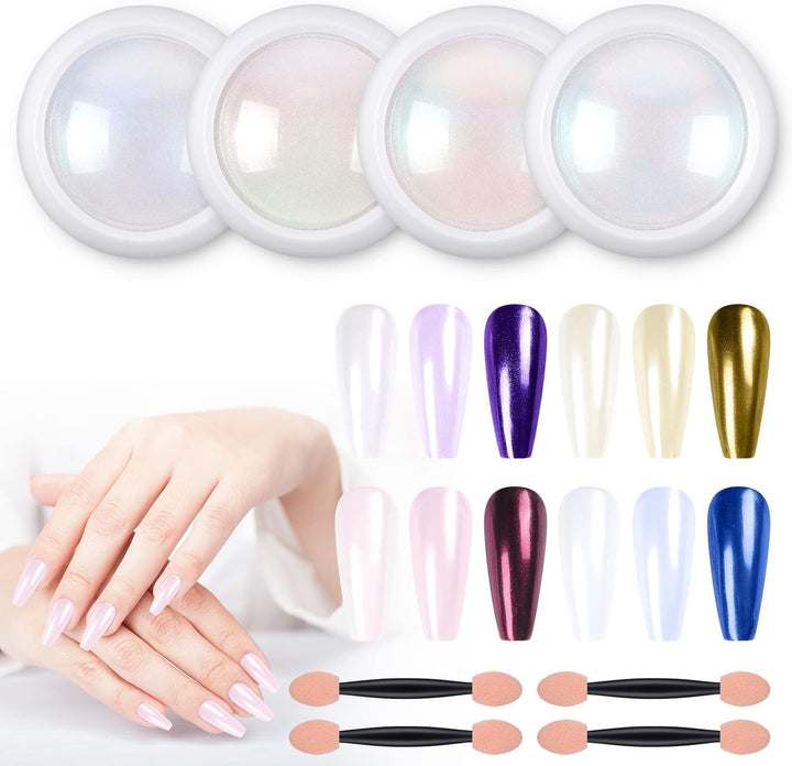 Pearl Chrome Nail Powder & Glitter Kit