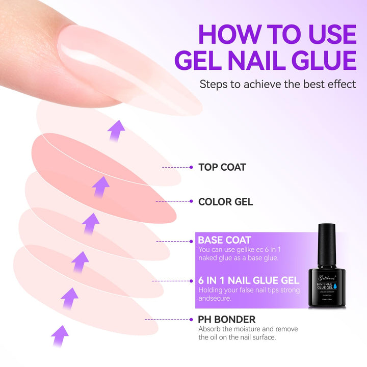 6-in-1 Gel Nail Glue UV Light Kit