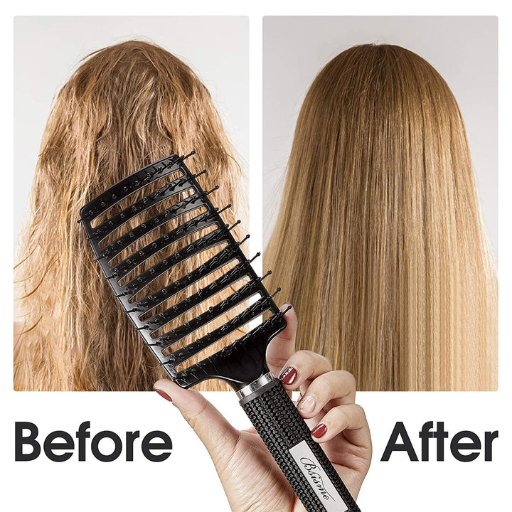 Curved Vented Hair Brush for Fast Drying