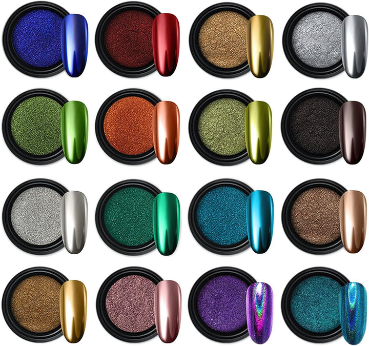 Pearl Chrome Nail Powder & Glitter Kit