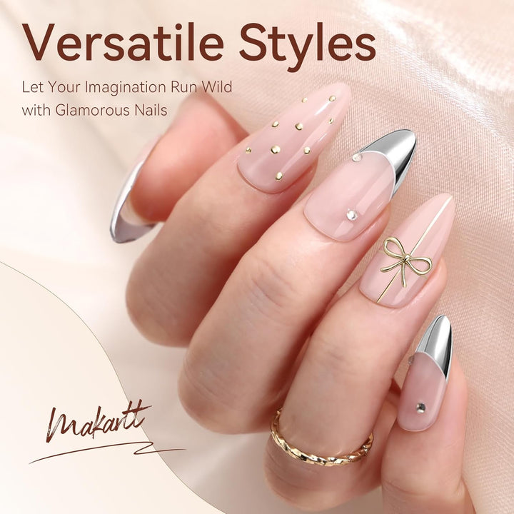 Metallic Gel Nail Polish Set - Silver & Gold