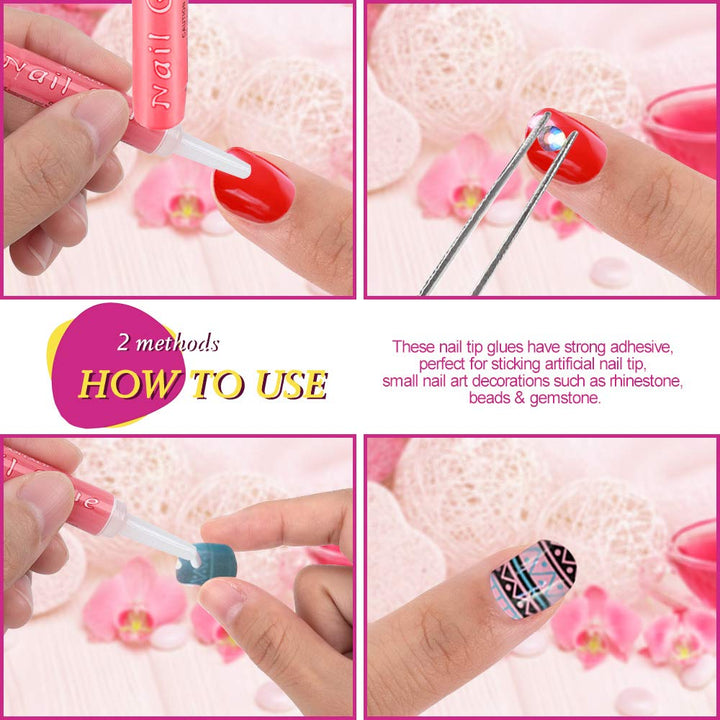 45 Pcs Nail Glue for Press Ons & Acrylics