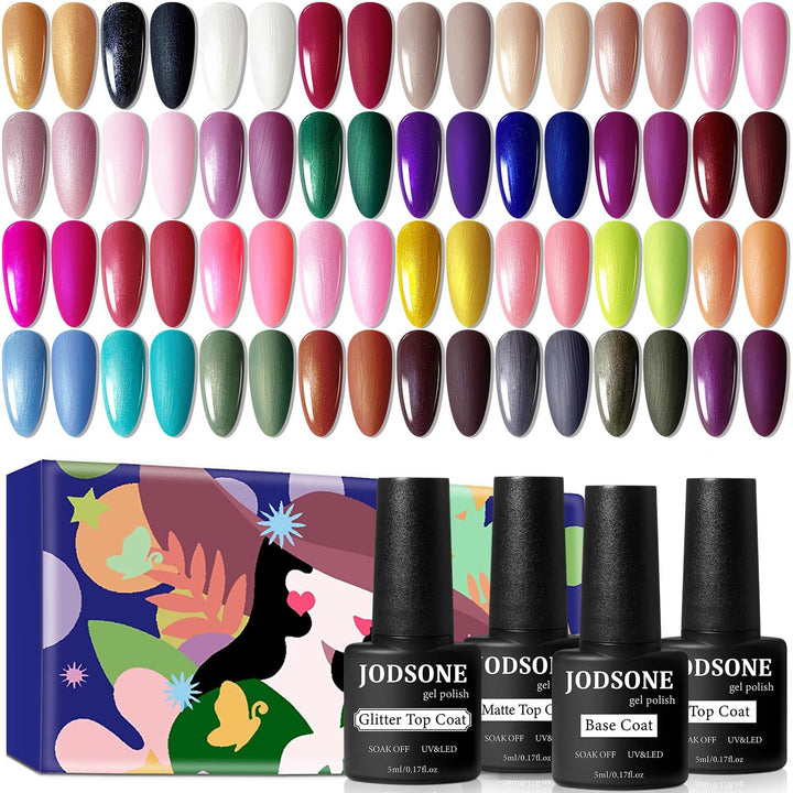 60 PCS Gel Nail Polish Kit with UV Light