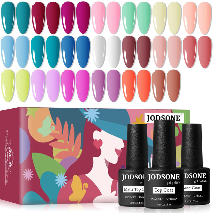 60 PCS Gel Nail Polish Kit with UV Light