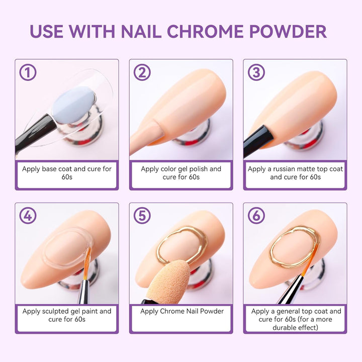 3D Nail Art Gel for Chrome & Sculpting