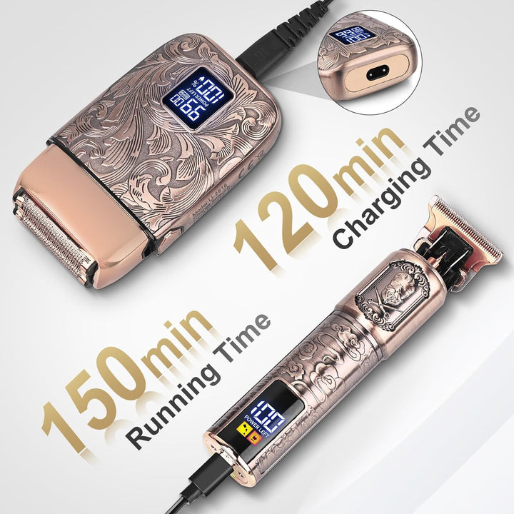 Foil Shavers Electric Razor for Men, Beard Trimmer Grooming Shaving Kit, Hair Trimmer, Cordless Head Shavers for Bald Men Barber Clippers, Birthday Gifts for Him