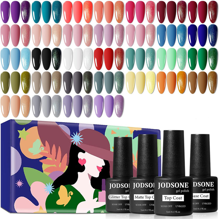 60 PCS Gel Nail Polish Kit with UV Light