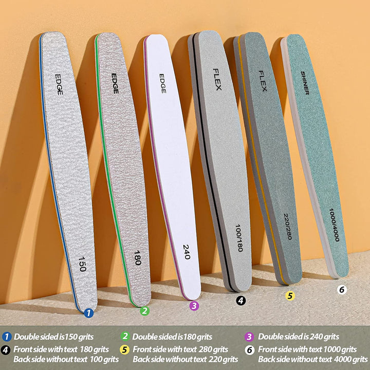 6 Pcs Nail File & Buffer Set for Natural Nails