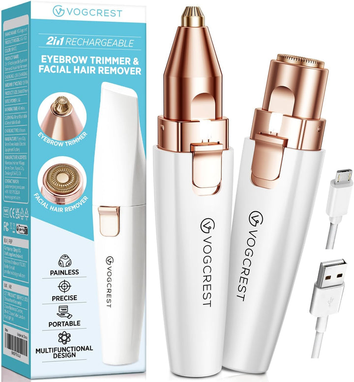 2-in-1 Eyebrow & Facial Trimmer - Rose Gold