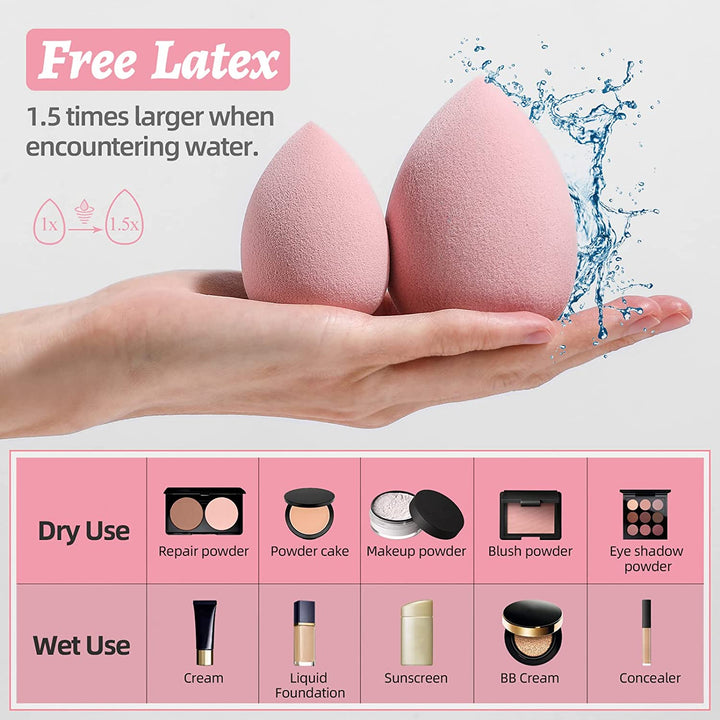 7-Piece Makeup Sponge Set with Case & Mini