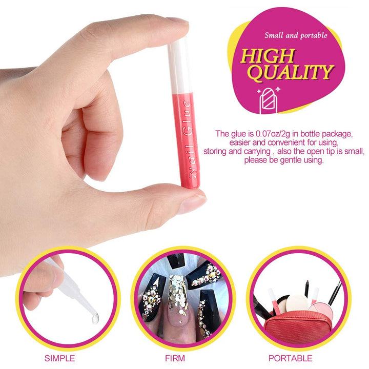 45 Pcs Nail Glue for Press Ons & Acrylics