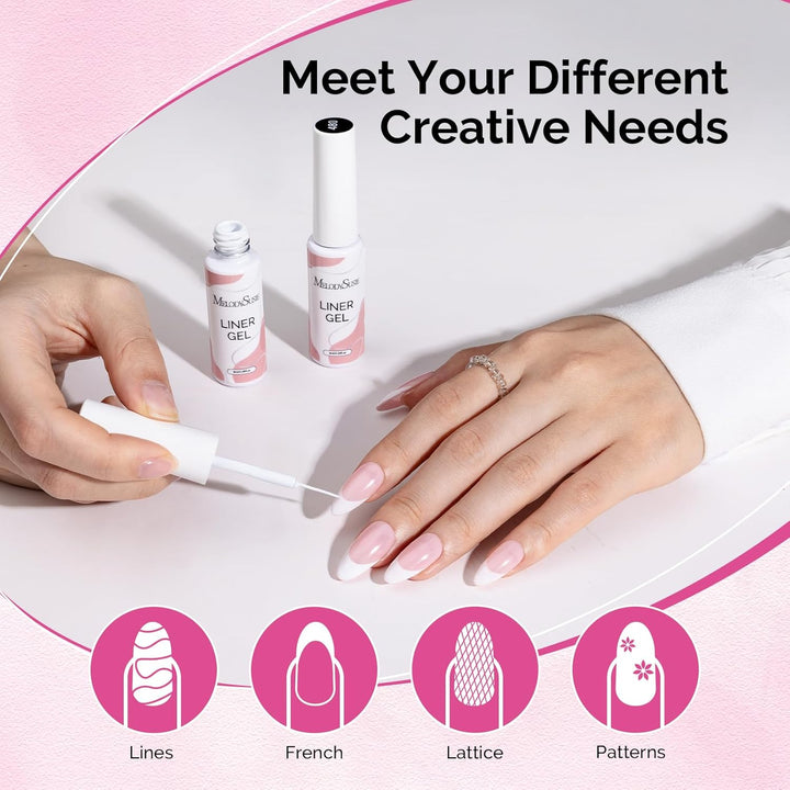 8ML White Gel Nail Liner for Art & Tips