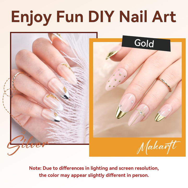 Metallic Gel Nail Polish Set - Silver & Gold