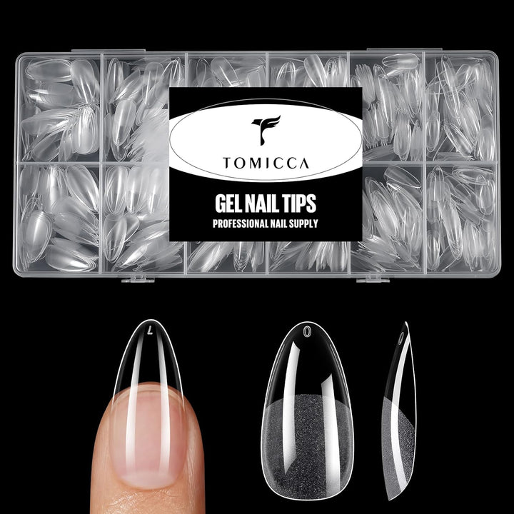 240Pcs Medium Almond Clear Acrylic Tips