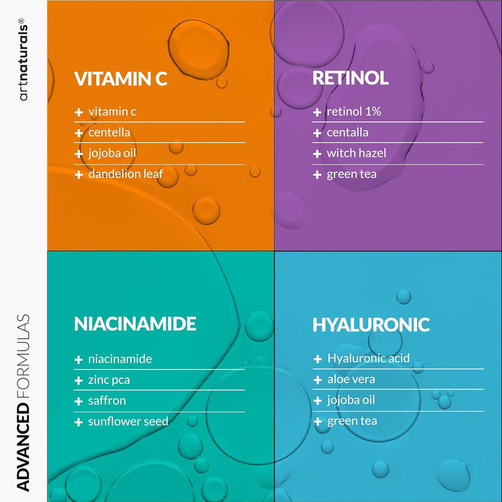 C Serum Set: Retinol, Vit C, HA+Niacin